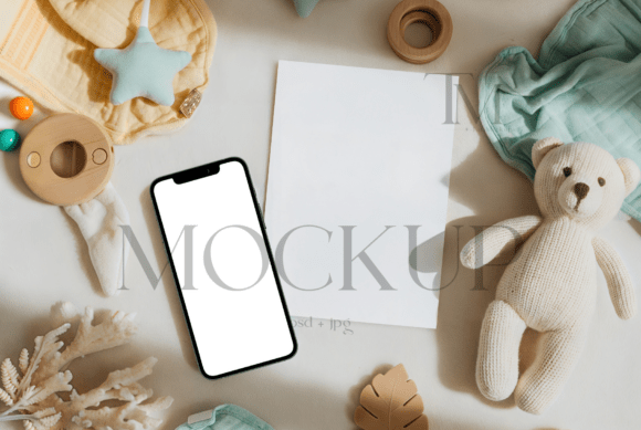 Download Baby Shower Invite and Card Mockup - Premium Resources