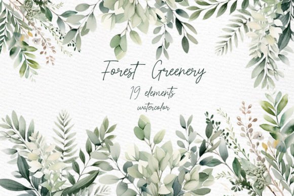 Download Greenery Watercolor Clipart Foliage - Green Collection