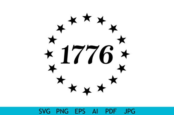 Download 1776 Stars Circle Typography Design - Design Collection
