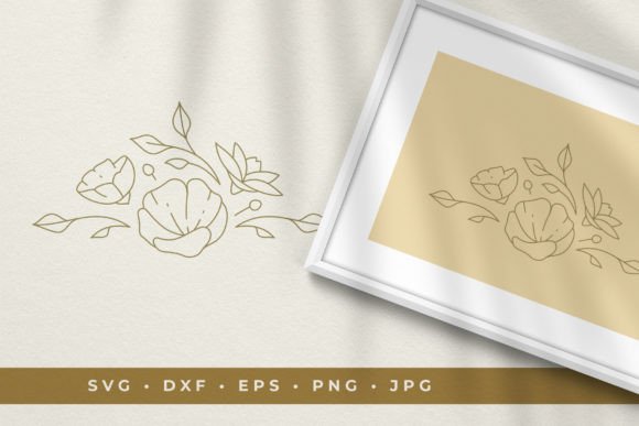Download Floral Vignette Line Art Design - Design Collection