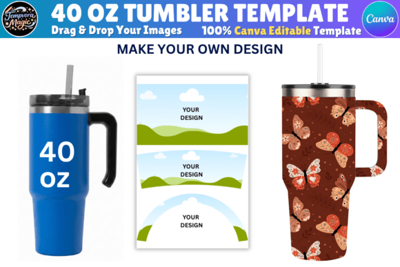 Download 40oz Tumbler Canva Editable Template - Template Collection