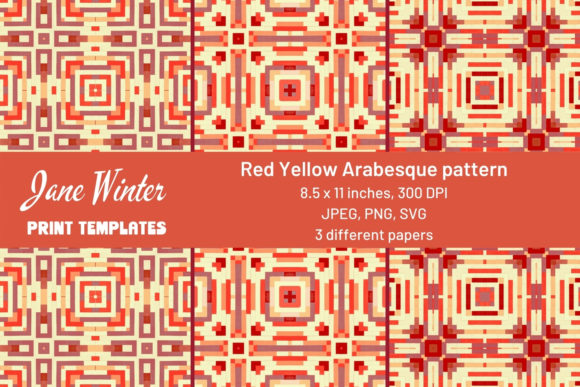 Download Red Yellow Arabesque Print Template - Template Collection