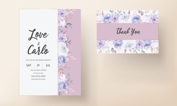 Download Purple Floral Wedding Invitation Design - Design Collection