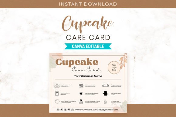 Download Cupcake Care Card Customizable Template - Template Collection