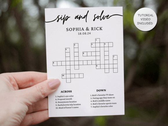 Download Custom Crossword Puzzle Wedding Template - Template Collection