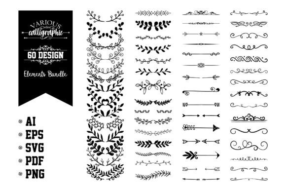 Download Various Calligraphic Design Elements Set - Design Collection