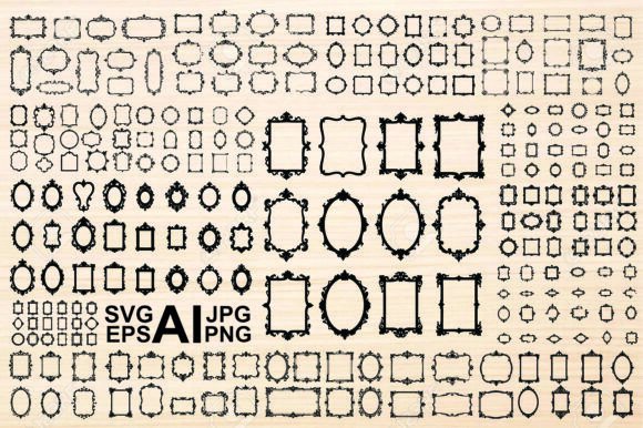 Download Ornate Black and White Decorative Frames - White Collection