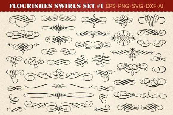 Download Flourishes Swirls Vector Set #1 - Swirl Collection