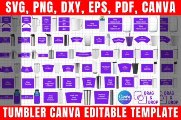 Download Tumbler Canva Editable Template Bundle - Template Collection
