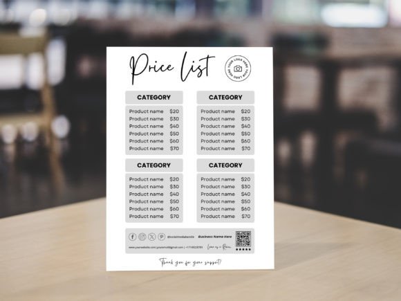 Download Editable Canva Price List Sign Template - Template Collection