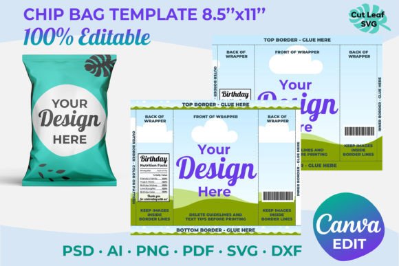 Download Blank Chip Bag Template | Canva Editable - Template Collection