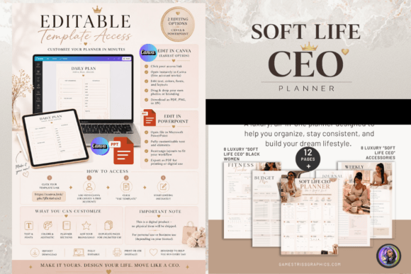 Download Soft Life CEO Planner: Editable Template - Template Collection