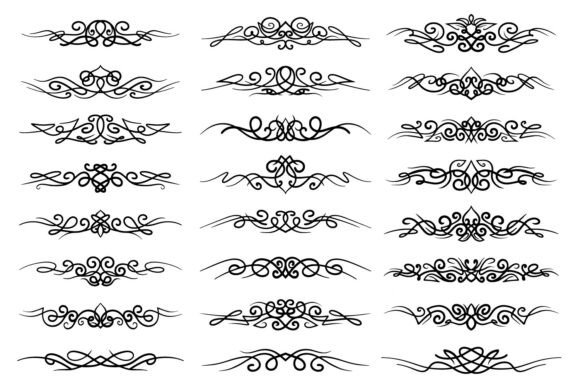 Download Calligraphic Ornamental Boarders - Graphic Collection